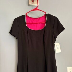 NWT,  CDC Caren Desiree Co LBD (little black dress) with rhinestones, size 6